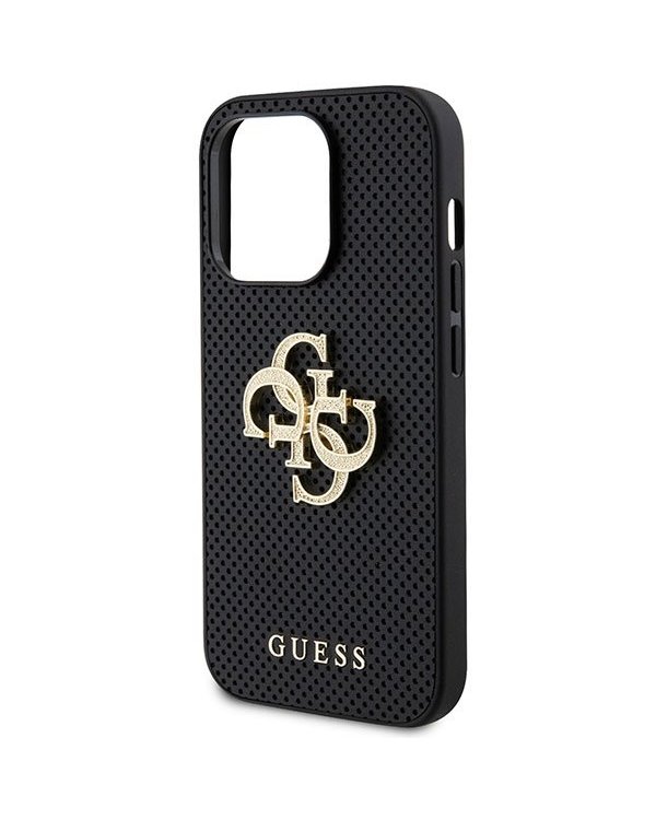 Guess Leather Perforated 4G Glitter Logo Back Case Защитный Чехол для Apple iPhone 15 Pro