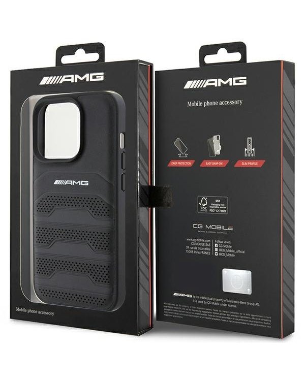 AMG Leather Debossed Lines Back Case Защитный Чехол для Apple iPhone 15 Pro