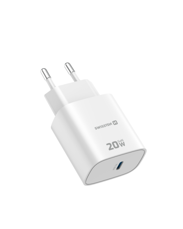 Дополнительное изображение книги «Swissten Edge Сетевое зарядное устройство USB-C GaN 20W White»