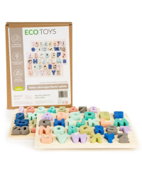 Ecotoys Деревянная образовательная доска с цифрами и буквами