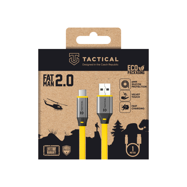 Обложка книги «Tactical Fat Man 2.0 USB-A/USB-C Кабель 1m / жёлтый»