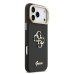 Guess PU Grained 4G Logo Stand Camera Frame Case Защитный чехол для iPhone 17 Pro Max / чёрный