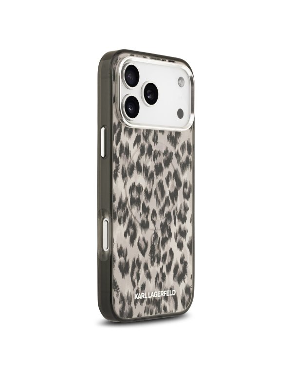 Karl Lagerfeld IML Leopard MagSafe Защитный чехол для iPhone 17 Pro Max / коричневый