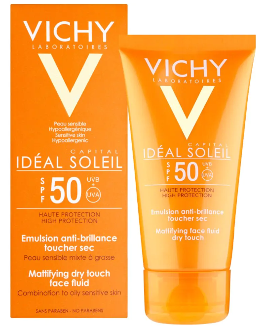 Vichy Idéal Soleil SPF50 Mattifying Face Fluid Dry Touch Защитный Крем 50ml