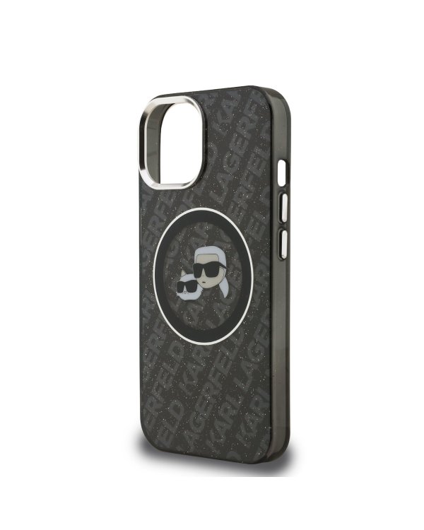 Karl Lagerfeld IML K&CH Heads Repeated Logo MagSafe Case Защитный чехол для iPhone 15 / чёрный