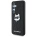 Karl Lagerfeld Leather Monogram Pin Logo Choupette Head Чехол для Samsung Galaxy S25 Plus