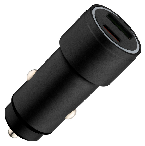 Qualo QLS-AC-38 Aluminum Авто зарядка 38W / USB-C / USB-A