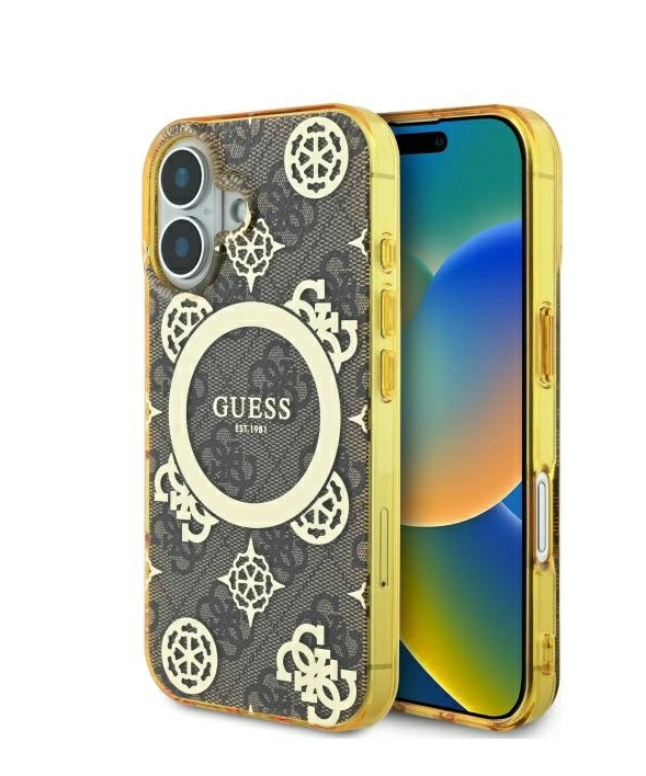 Guess IML Peony On 4G Background MagSafe Защитный Чехол для Apple iPhone 16