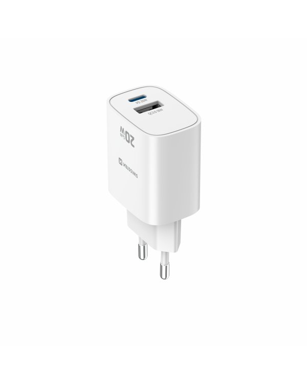 Swissten Edge GaN Зарядное устройство USB-C PD 20W + USB-A 18W QC