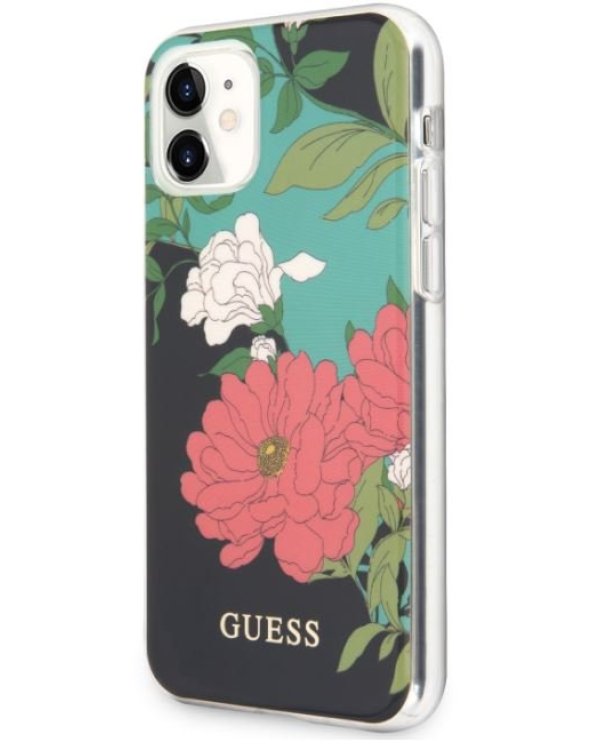 Guess GUHCN61IMLFL01 Flower Shiny N.1 Cover Чехол для Apple iPhone 11 Black