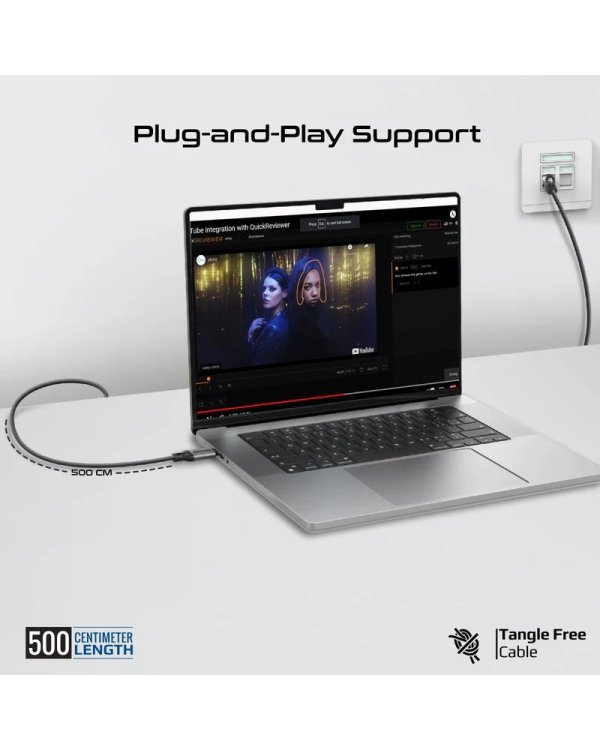 Promate CLink-RJ45 Кабель USB-C to Ethernet 10/100/1000Mbps / 5m