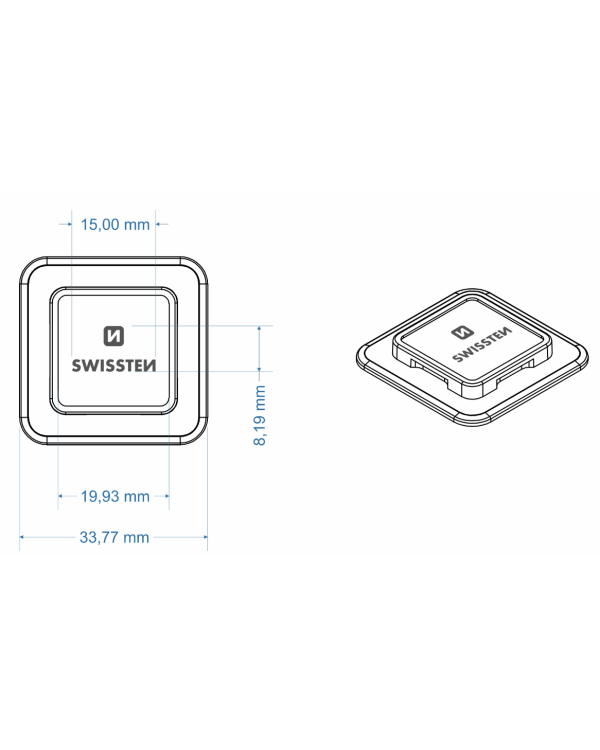 Swissten Adapter for easy Lock / Клейкая пластина для крепления смартфона