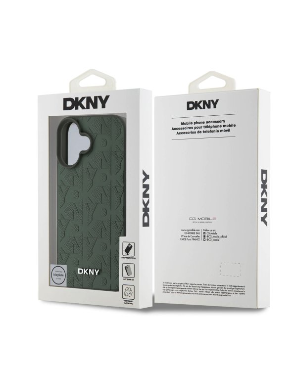 DKNY PU Leather Grid Pattern Magsafe Case Чехол для Apple iPhone 16