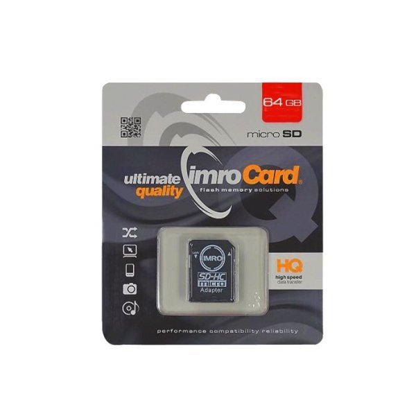 Imro Карта Памяти microSDXC 64GB / cl. 10 UHS-I + Адаптер