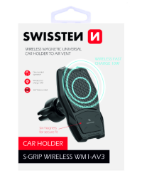 Swissten WM1-AV3 Air Vent Универсальный Держатель C Беспроводной Зарядкой + Micro USB Провод 1.2м