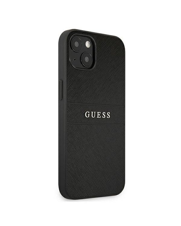 Guess GUHCP13SPSASBBK Saffiano Stripe Back Case Чехол для Apple iPhone 13 Mini Черный