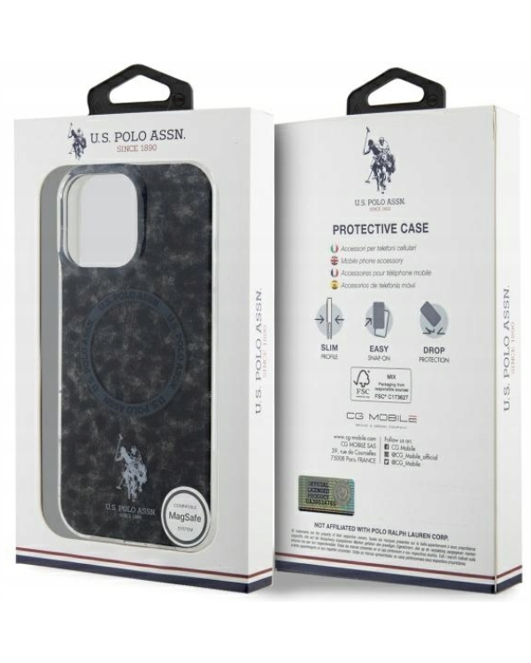 US Polo IML Ring MagSafe Защитный Чехол для Apple iPhone 16 Pro Max