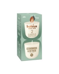 Bolsius CleanLight Сменные Свечи 2шт Cedarwood&Vetiver