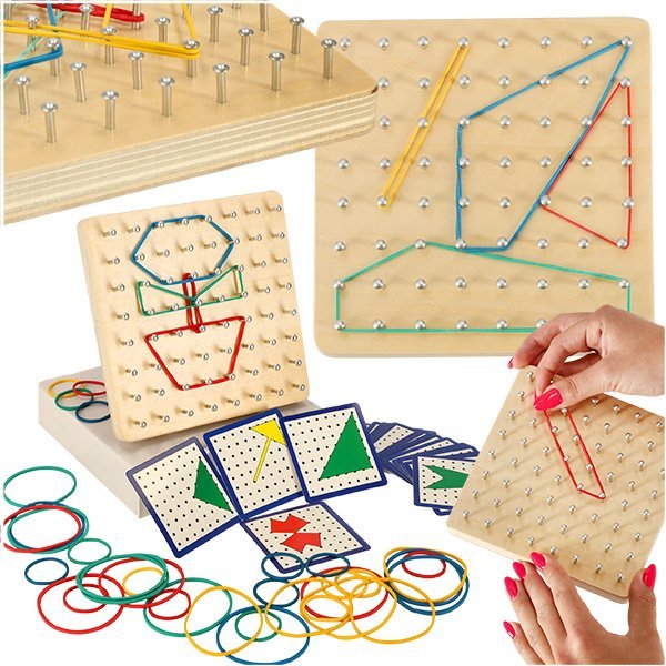 Обложка книги «RoGer Развивающая игра Geoboard с резинками»