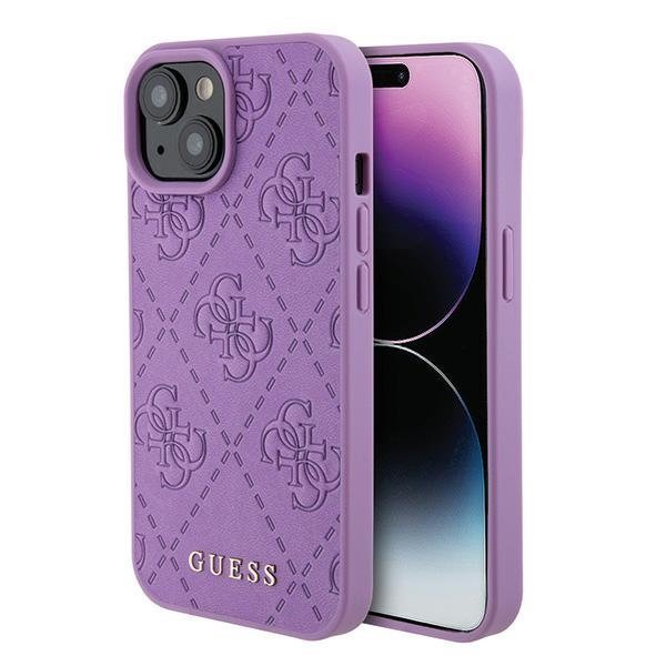 Guess Leather 4G Stamped Back Case Защитный Чехол для Apple iPhone 15