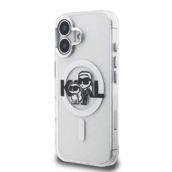 Karl Lagerfeld IML Glitter Karl and Choupette Sketch MagSafe Case Чехол для Apple iPhone 16