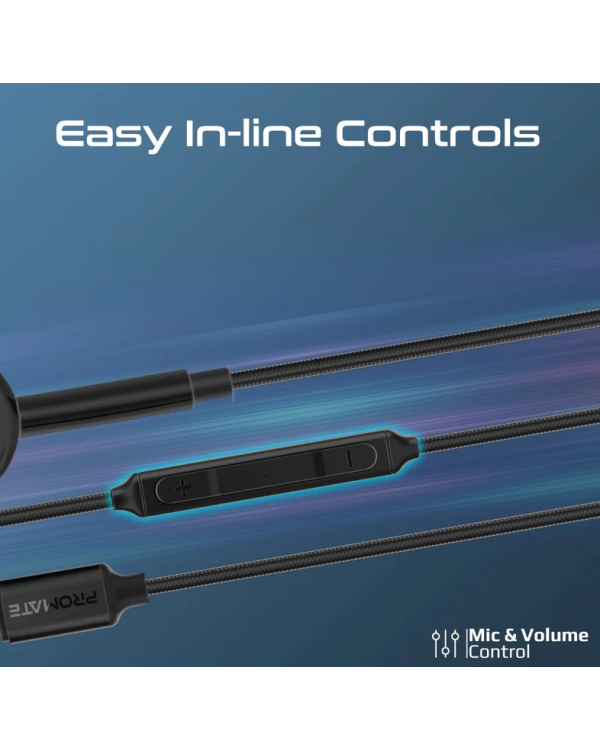 Promate MonoPod Ergonomic Mono MFI Certified In-Ear Проводные наушники Lightning / 1.3m