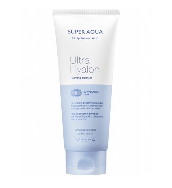 Missha Super Aqua Ultra Hyalron Foaming Cleanser Очищающая Пенка Для Лица 200ml