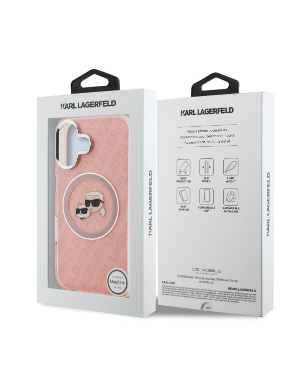 Karl Lagerfeld IML K&CH Heads Repeated Logo MagSafe Case Чехол для Apple iPhone 16