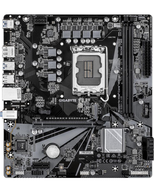 Gigabyte B760M H V2 1.0 Материнская плата Intel LGA1700 / B760 / DDR5 / 2×DIMM / microATX
