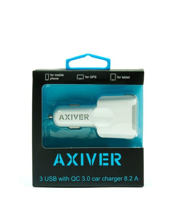 Axiver Triple Премиум Автомобильная зарядка 3 x USB / 2.5A / Qualcomm Quick Charge 3.0