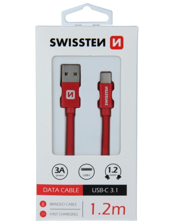 Swissten Textile Универсальный Quick Charge 3.1 USB-C USB Кабель данных 1.2м