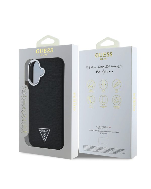 Guess PU Grained Triangle Logo Case Чехол для Apple iPhone 16