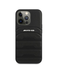 AMG AMHCP13XGSEBK Back Case Кожанный Чехол для телефона Apple iPhone 13 Pro Max Черный