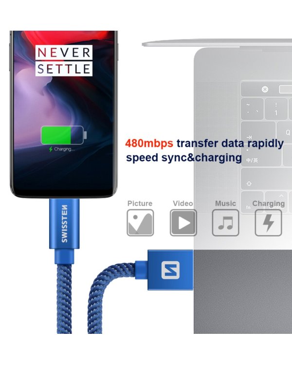 Swissten Textile Универсальный Micro USB Кабель данных 2m