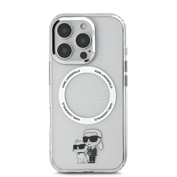 Karl Lagerfeld IML Karl and Choupette MagSafe Case Защитный чехол для iPhone 16 Pro Max / прозрачный