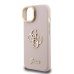 Guess PU Grained 4G Logo Stand Camera Frame Case Защитный чехол для iPhone 15 / розовый
