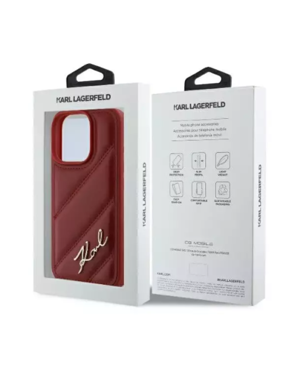 Karl Lagerfeld Quilted Signature Защитный Чехол для Apple iPhone 16 Pro Max