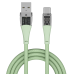 Qualo QTCN-AC-04 Transparent Nylon Kабель USB-A – USB-C / 60W / 1.5m / зеленый