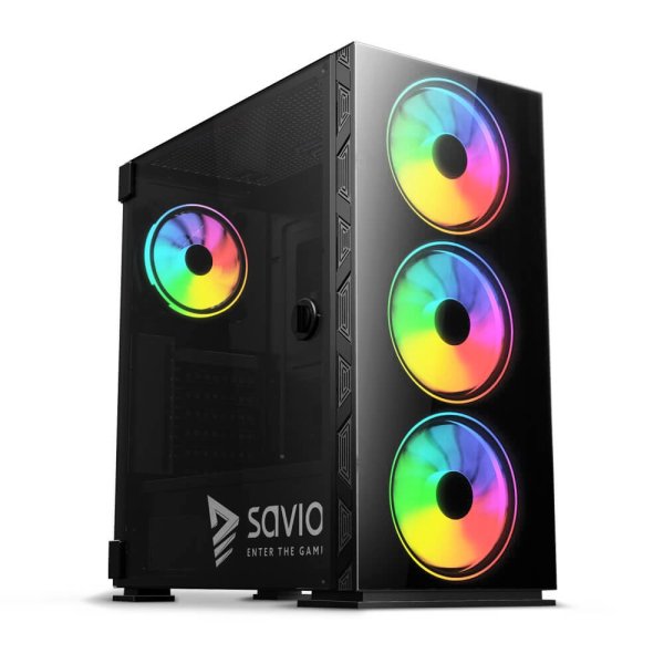 Savio Prime X1 ARGB Корпус ПК / Стекло / Черный