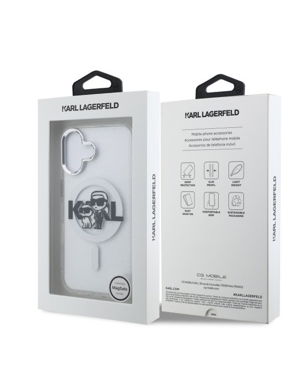 Karl Lagerfeld IML Glitter Karl and Choupette Sketch MagSafe Case Чехол для Apple iPhone 16