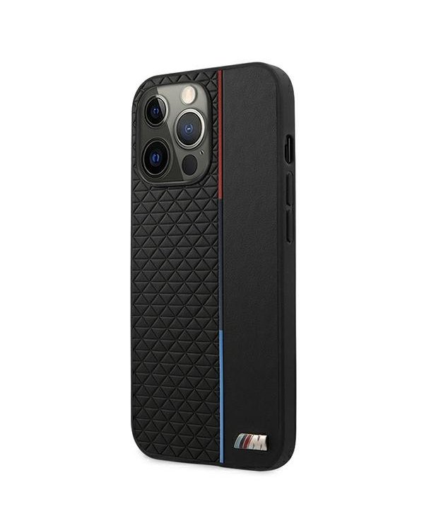 BMW Коллекция M BMHCP13XTRTBK Back Case Кожанный Чехол для телефона Apple iPhone 13 Pro Max Черный