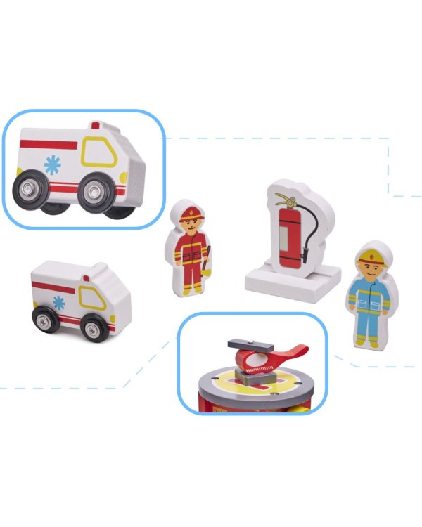 Lulilo Детская деревянная парковка Пожарная станция