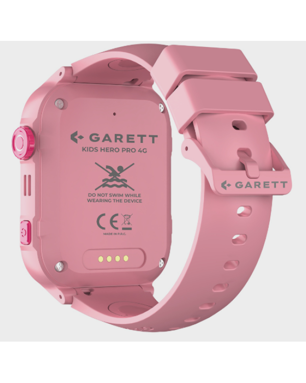 Garett Смарт-часы Kids Hero Pro 4G Face Unlock / GPS / GEO location / WhatsApp / Rotary button / "Kids Size" strap Розовые