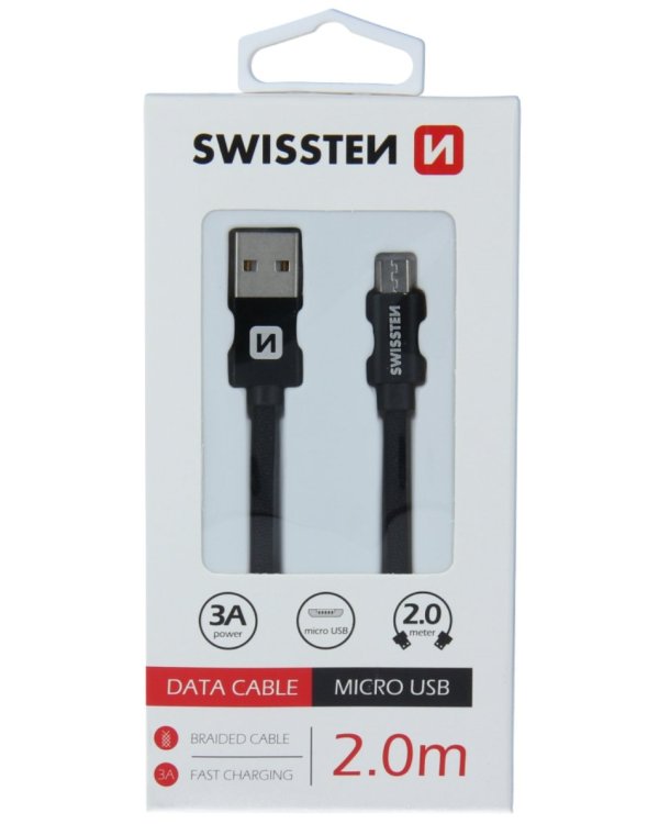 Swissten Textile Quick Charge Универсальный Micro USB Кабель данных 2m