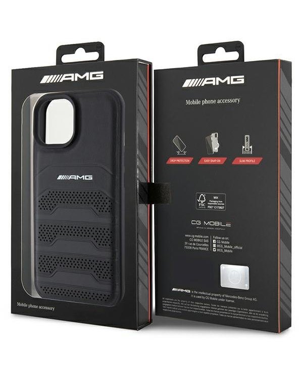 AMG Leather Debossed Lines Back Case Защитный Чехол для Apple iPhone 15 Plus