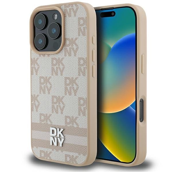 DKNY Checkered Pattern & Printed Stripes Защитный Чехол для Apple iPhone 16 Pro Max