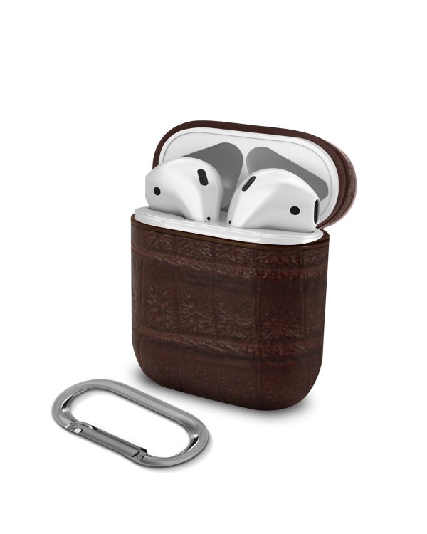 Devia Lux Series Eco Кожаный чехол с магнитным карабином Apple AirPods 1st Generation