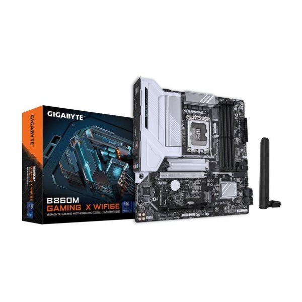 Gigabyte B860M Gaming X WIFI6E Материнская плата mATX / LGA1851 / Intel B860 / 4x DDR5 / 2,5 GbE / Wi-Fi 6E Gigabyte B860M Gaming X WIFI6E Материнская плата mATX / LGA1851 / Intel B860 / 4x DDR5 / 2,5 GbE / Wi-Fi 6E