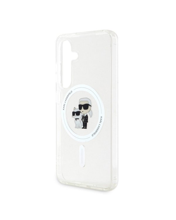 Karl Lagerfeld IML Glitter Karl and Choupette MagSafe Case Защитный чехол для Samsung Galaxy S24 / прозрачный