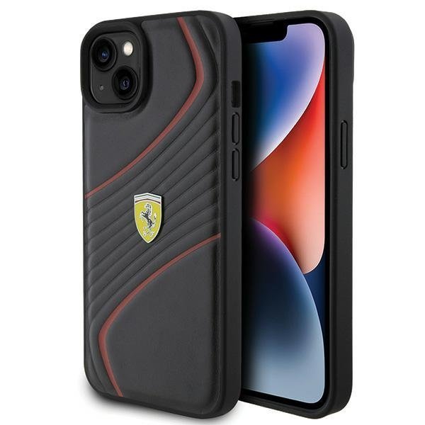 Ferrari Twist Metal Logo Back Case Защитный Чехол для Apple iPhone 15 Plus